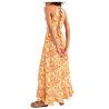 MOLLY BRACKEN abito donna lungo spalline fantasia floreale giallo/arancio LA70ACP 100% poliestere