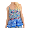 MOLLY BRACKEN women's top with multicolor turquoise pattern LA1531CE 100% polyester