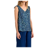 MOLLY BRACKEN women's blue patterned top LA211DCP 100% polyester