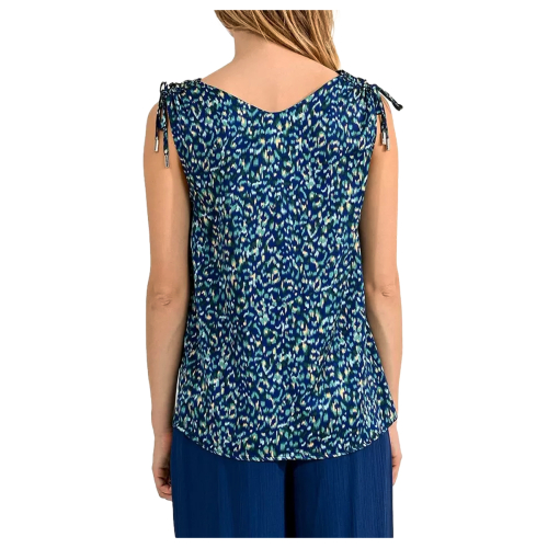 MOLLY BRACKEN women's blue patterned top LA211DCP 100% polyester
