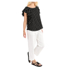 MOLLY BRACKEN women's black blouse with white polka dots LA381CP 100% polyester