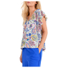 MOLLY BRACKEN blouse multicolor white pattern T1758ACE