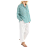 MOLLY BRACKEN women's shirt with light blue floral pattern ZR111ACE 100% cotton