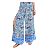 MOLLY BRACKEN women's multicolor turquoise patterned palazzo trousers LA1484ACE 100% polyester