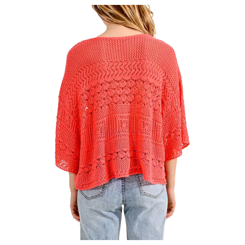 MOLLY BRACKEN maglia donna crop traforata N240CE 75% acrilico 25% poliammide