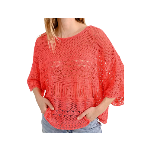 MOLLY BRACKEN maglia donna crop traforata N240CE 75% acrilico 25% poliammide