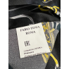 FABIO TOMA camicia seta elasticizzata fantasia nero/giallo REGULAR IMBRIGLIATO MADE IN ITALY