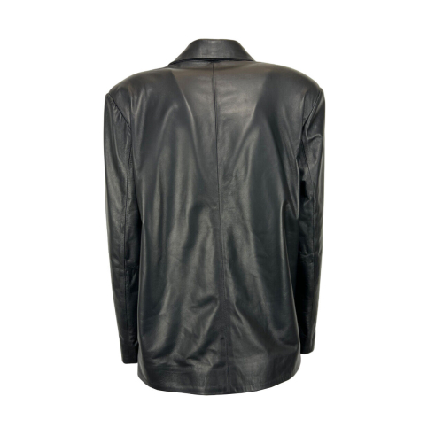 SOMETHING SPECIAL COLLECTION women's black leather over jacket OVER JACKET MADE IN ITALY