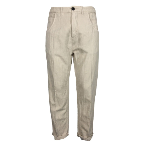 MOLO ELEVEN men's trousers in herringbone fabric in the same color BLOOM 56435