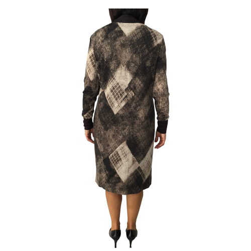 ELENA MIRO dark brown woman dress 80% wool