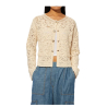 SEMICOUTURE Crew-neck cardigan with cornely embroidery MADE IN ITALY
