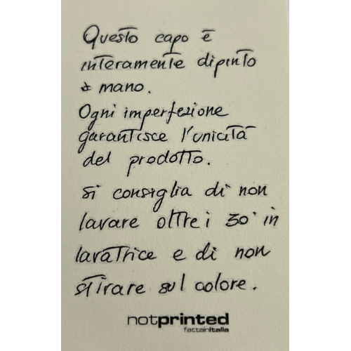 NOTPRINTED t-shirt bianca a scatola dipinta a mano FUJIKO 100% cotone MADE IN ITALY
