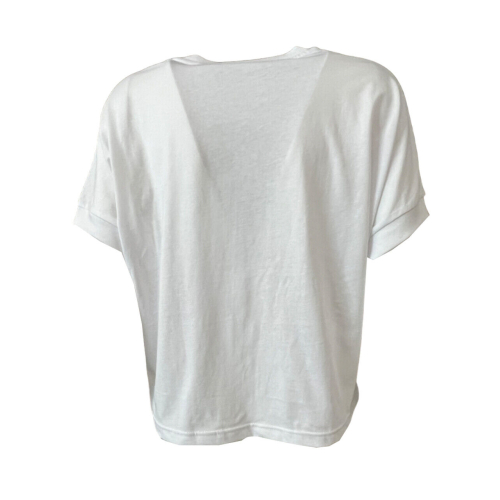 NOTPRINTED t-shirt bianca a scatola dipinta a mano FUJIKO 100% cotone MADE IN ITALY