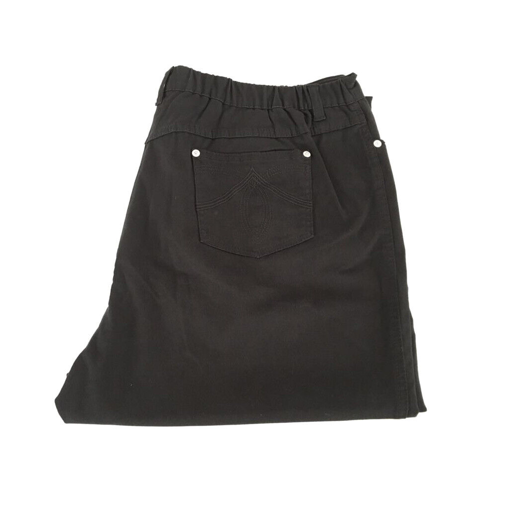 ELENA MIRO' pantalone donna nero con elastico dietro 96% cotone 4% elastan