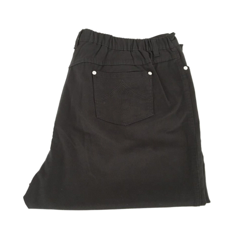 ELENA MIRO' pantalone donna nero con elastico dietro 96% cotone 4% elastan