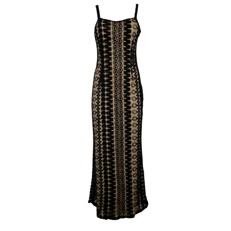 KORALLINE women's black stretch lace dress 887 65% cotton