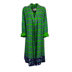 WU’SIDE kimono donna fantasia verde/viola/nero 22958 100% viscosa MADE IN ITALY