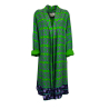 WU'SIDE women's green/purple/black patterned kimono 22958 MADE IN ITALY
