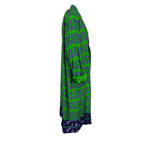 WU'SIDE women's green/purple/black patterned kimono 22958 MADE IN ITALY