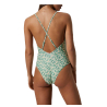 YSABEL MORA women's one-piece swimsuit with green floral pattern