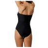 YSABEL MORA black one-piece swimsuit with white/black application 82566