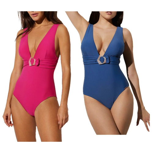 YSABEL MORA women's v-neck one-piece swimsuit with buckle 82612 82% polyamide 18% elastane