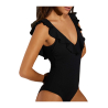 copy of YSABEL MORA black one-piece swimsuit with white/black application 82566