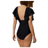 YSABEL MORA black one-piece women's swimsuit with ruffles 82691