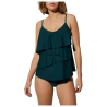 YSABEL MORA dark green women's tankini top with ruffles 82730