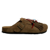 LAGOA  sabot uomo camoscio colore visone DANDARA+FRANGE SUEDE 100% pelle MADE IN ITALY