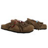 LAGOA men's sabot in mink colored suede DANDARA+FRINGE SUEDE 100% leather MADE IN ITALY