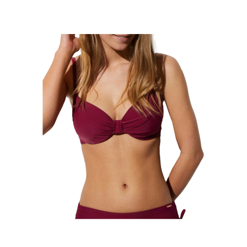 YSABEL MORA bikini donna con ferretto coppa D  bordeaux slip midi 82681+82688