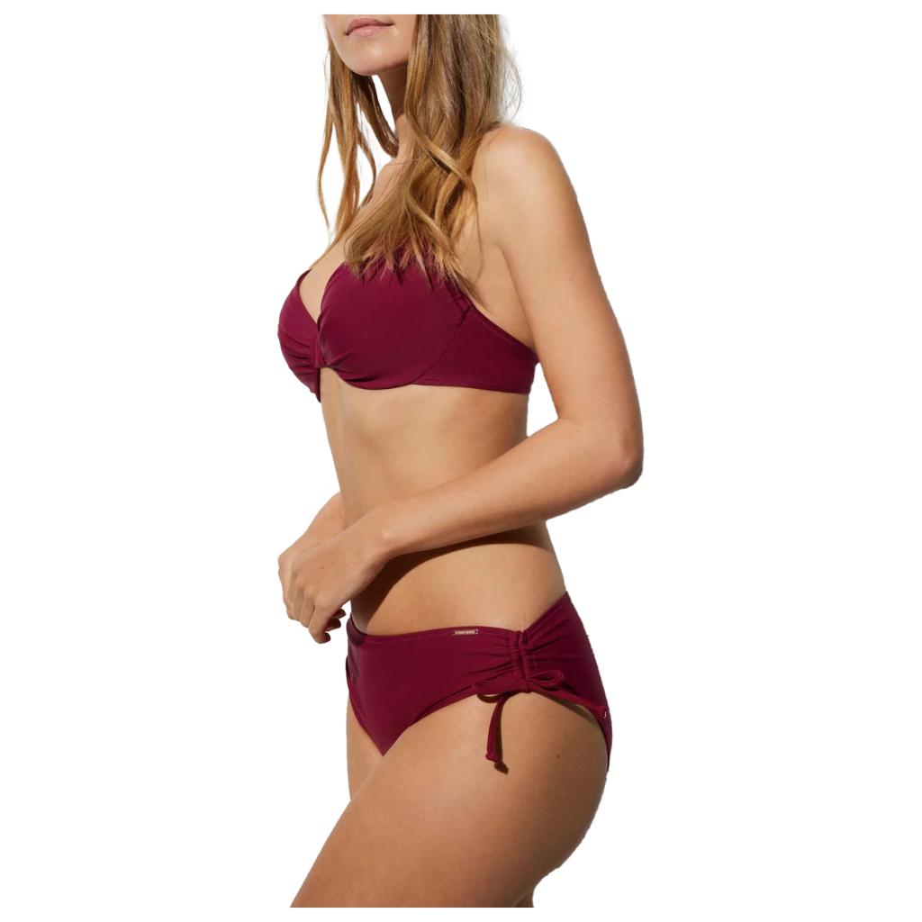 YSABEL MORA bikini donna con ferretto coppa D  bordeaux slip midi 82681+82688