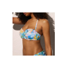 YSABEL MORA women's padded bandeau bikini D cup light blue/yellow pattern 82492+82527
