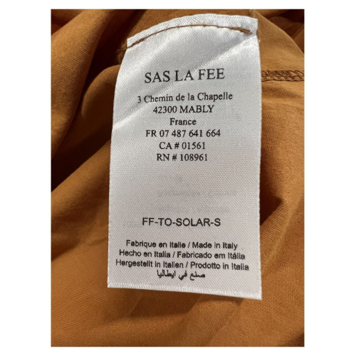 LA FEE MARABOUTEE women's blouse FF-TO-SOLAR-S 100% cotton in curry color MADE IN ITALY