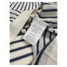 LA FEE MARABOUTEE maglia donna righe ecru/blu cotone FD-PU-DANAO MADE IN ITALY