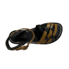GIANLUCA L’ARTIGIANO sandalo donna bicolore nero/fango art 595 100% pelle MADE IN ITALY
