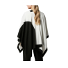 PERSONA by marina Rinaldi women's poncho white/black stripes 3731014106001 PAY