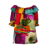 ALDO MARTINS linea CAPJULUCA blusa multicolor con volant 5110 BRUT MADE IN SPAIN