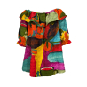 ALDO MARTINS CAPJULUCA line multicolor blouse with ruffles 5110 BRUT MADE IN SPAIN