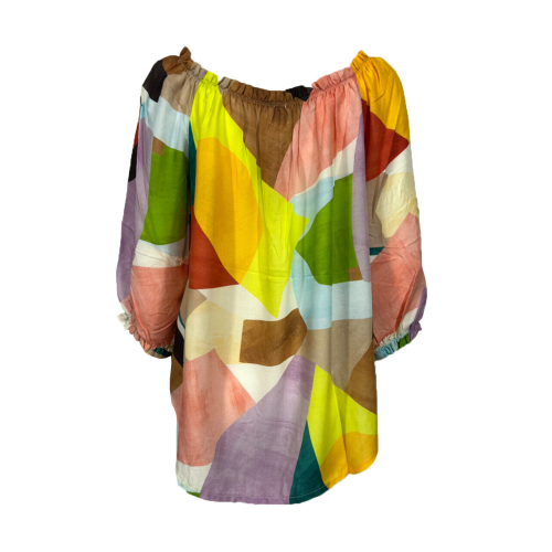 ALDO MARTINS linea CAPJULUCA blusa multicolor spalle scoperte 5127 JANA MADE IN SPAIN