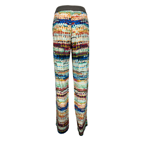 ALDO MARTINS CAPJULUCA line multicolor polka dot jersey palazzo trousers 5113 DAN MADE IN SPAIN
