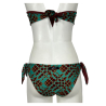 JUSTMINE double-sided lined bandeau bikini aqua/brown JCOBKSS24-B2770 1058 MADE IN ITALY