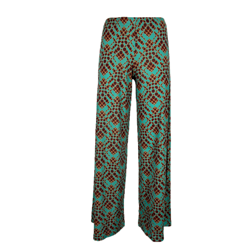 JUSTMINE palazzo trousers aqua/brown 1058 MADE IN ITALY