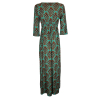 JUSTMINE long women's dress with aqua/brown pattern JFAABSS24-E2637 1058 MADE IN ITALY