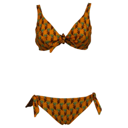 JUSTMINE bikini vela double-face coppa C arancio/amarena 1076 MADE IN ITALY