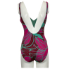 FEELING by JUSTMINE one-piece swimsuit C cup aqua/fuchsia/black cherry 6056 MADE IN ITALY