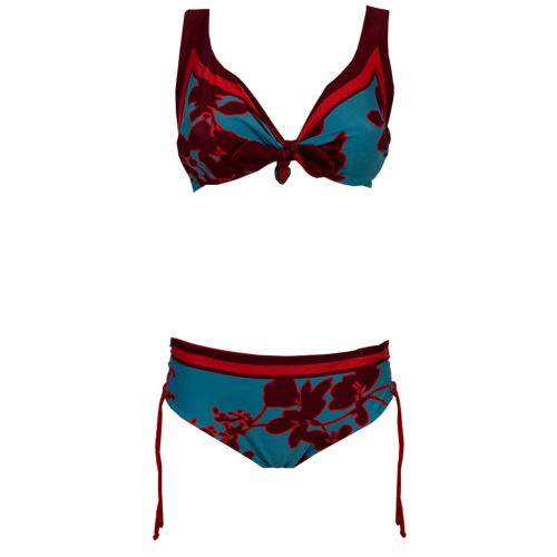 FEELING by JUSTMINE bikini C cup turquoise/red/black cherry 6059 MADE IN ITALY