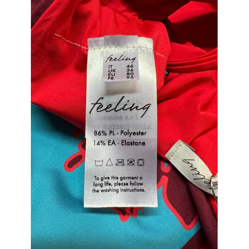 FEELING by JUSTMINE bikini coppa C turchese/rosso/amarena 6059 MADE IN ITALY