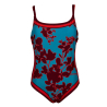 FEELING by JUSTMINE turquoise/red/black cherry one-piece swimsuit 6059 MADE IN ITALY